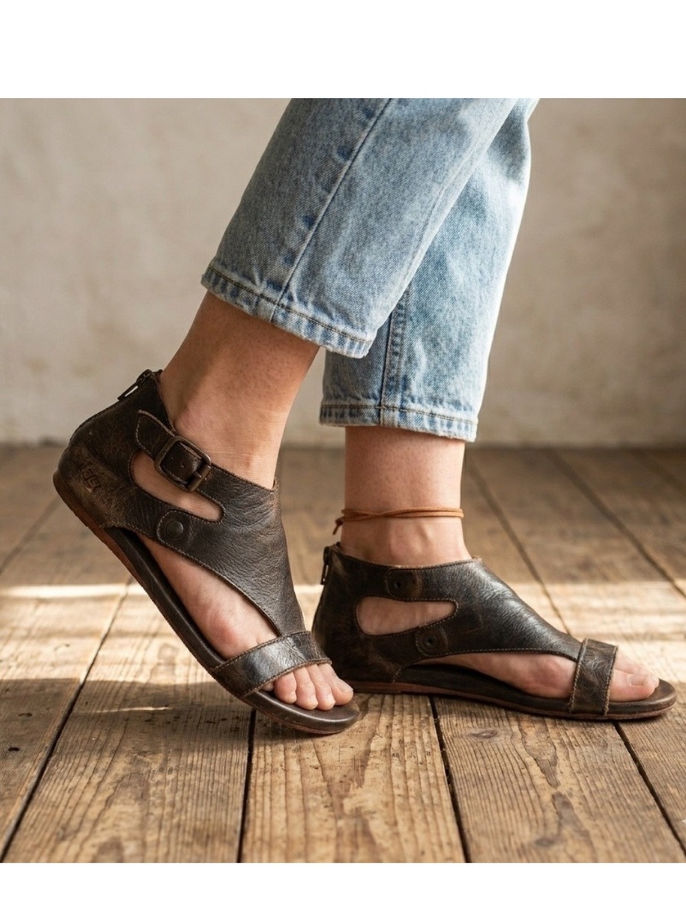 Bed Stu Soto distressed open toe leather sandals boho 9
